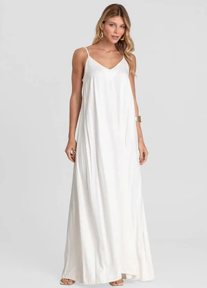 Dianna - Vestido Feminino Longo em Tecido Bege - DIANNA