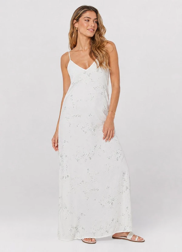 Dianna - Vestido Feminino Longo em Tecido Branco