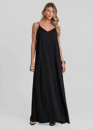 Dianna - Vestido Feminino Longo em Tecido Preto - DIANNA