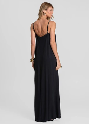 Dianna - Vestido Feminino Longo em Tecido Preto - DIANNA