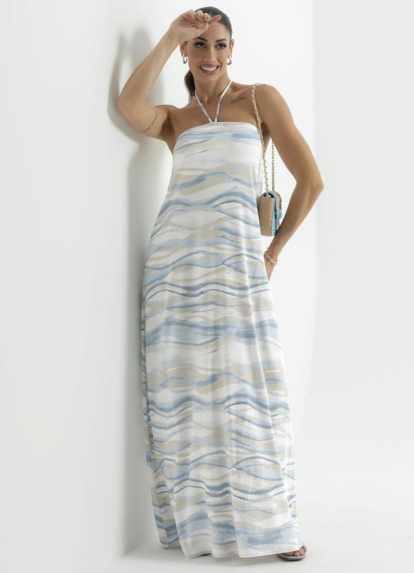 Cativa - Vestido Feminino Longo Estampado Branco