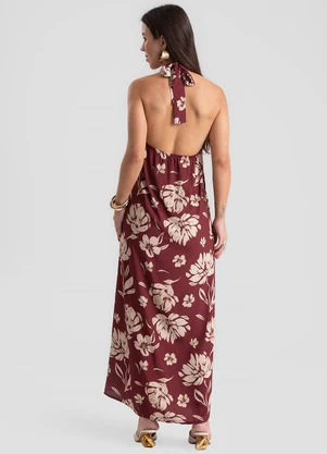 Dianna - Vestido Feminino Longo Estampado Vermelho - DIANNA