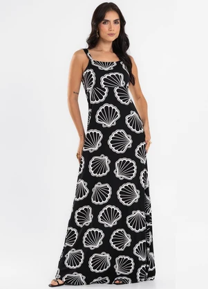 Endless - Vestido Feminino Longo Evasê Preto - ENDLESS