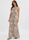 Infinita Cor - Vestido Feminino Longo Viscotorcion Bege - variação: Bege