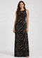 Infinita Cor - Vestido Feminino Longo Viscotorcion Bege - variação: Preto