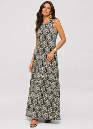 Infinita Cor - Vestido Feminino Longo Viscotorcion Preto - INFINITA COR