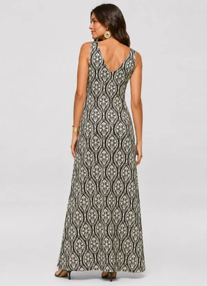 Infinita Cor - Vestido Feminino Longo Viscotorcion Preto - INFINITA COR