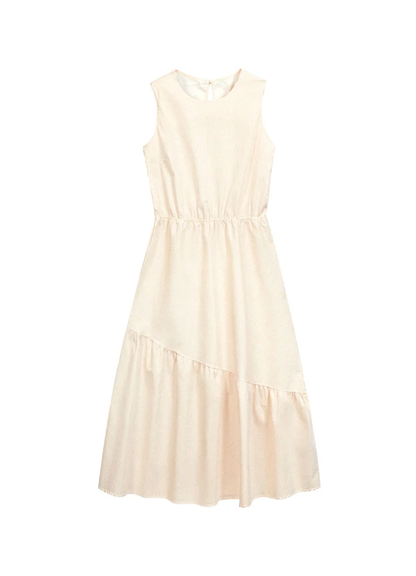 Marialícia - Vestido Feminino Midi Bege 5