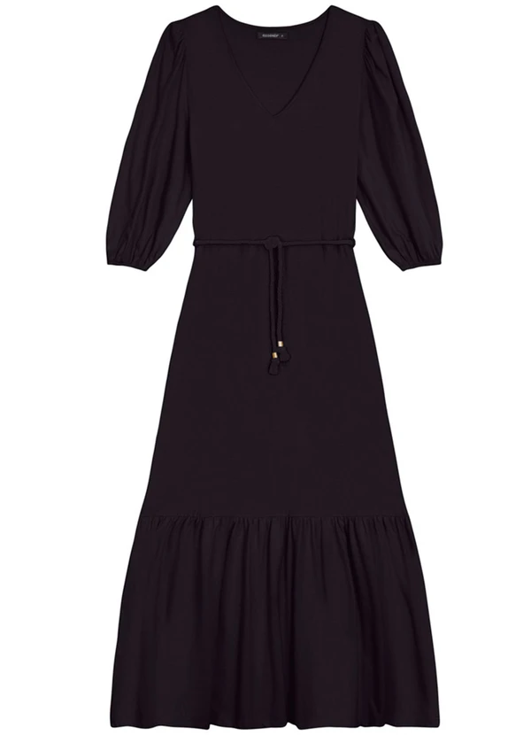 Essendi - Vestido Feminino Midi em Malha Comfort Preto 3