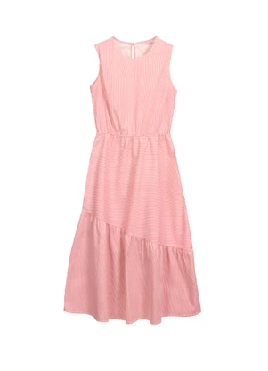 Marialícia - Vestido Feminino Midi Rosa - MARIALÍCIA
