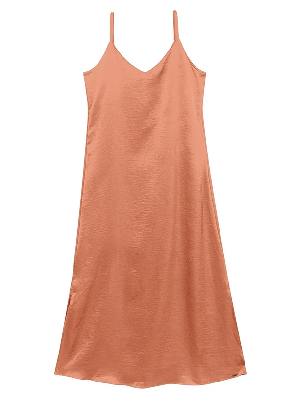Marialícia - Vestido Feminino Slip Dress Laranja