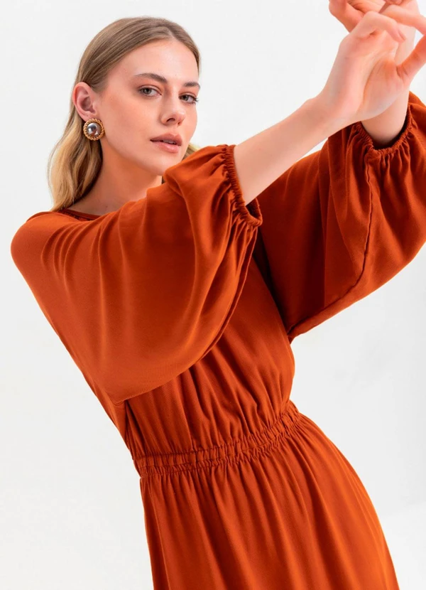 Essendi - Vestido Feminino Viscose  Marrom 3