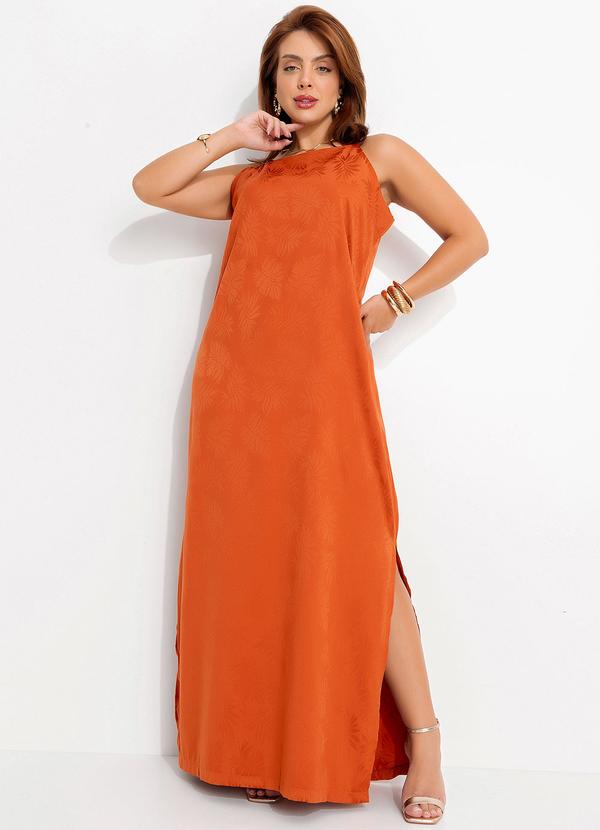 Quintess - Vestido Ferrugem em Tecido Plano Jacquard 7