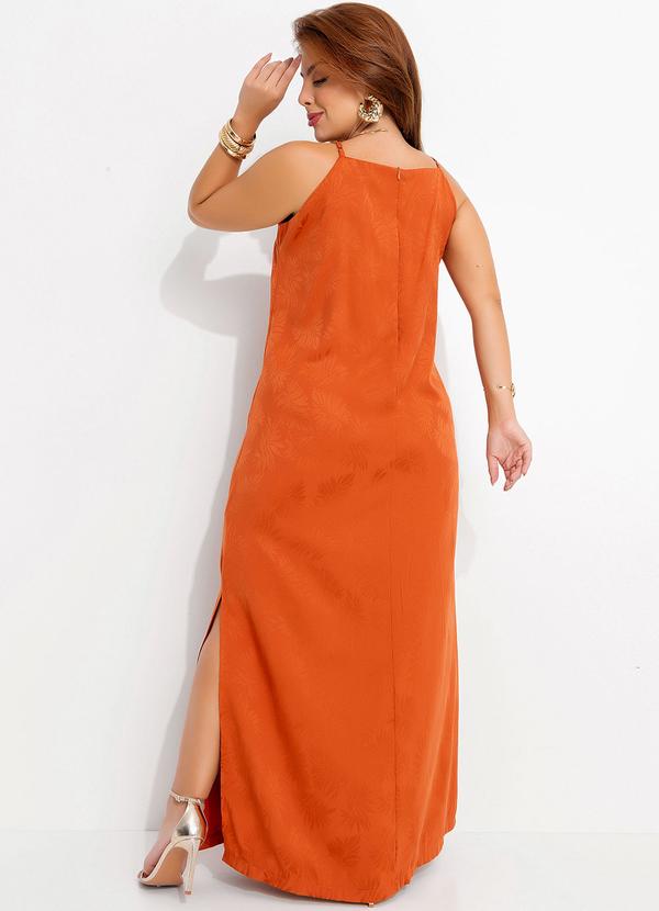 Quintess - Vestido Ferrugem em Tecido Plano Jacquard 8