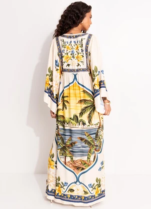 Farm - Vestido Flor do Rio Bege - FARM