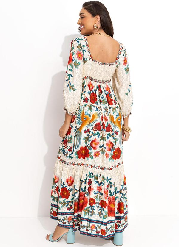 Farm - Vestido Flor em Mosaico Off White 2