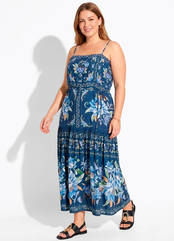 Farm - Vestido Floral Ana Azul