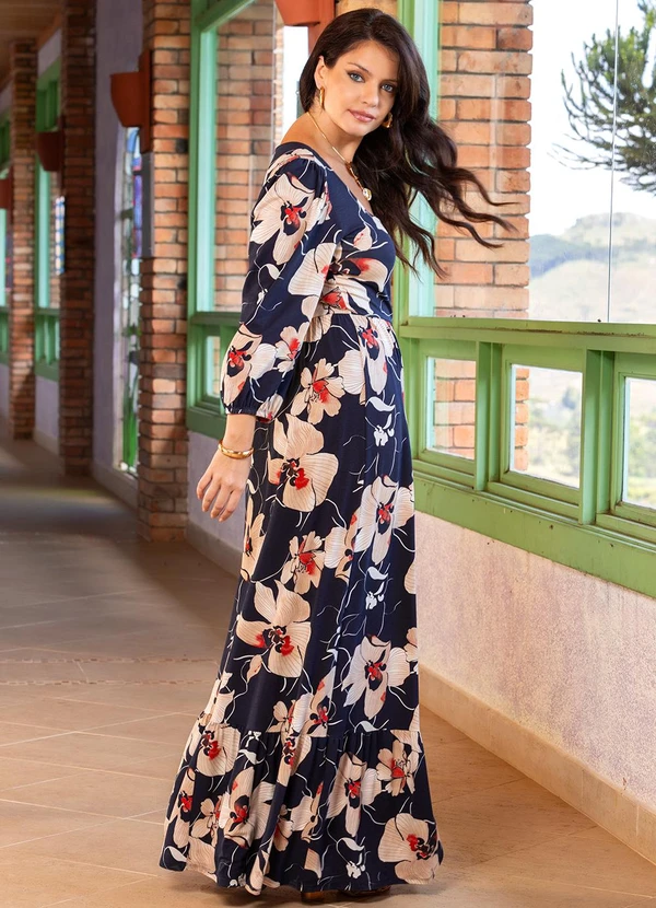 Quintess - Vestido Floral Artístico em Malha de Viscose 2