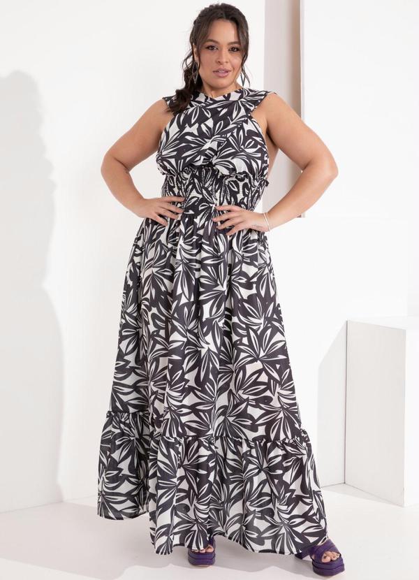 Outlet - Vestido Floral Artístico Longo com Transpasse 6