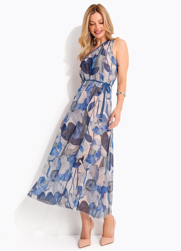 Vestido (Floral Azul) em Tule