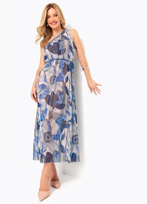 Quintess - Vestido Floral Azul em Tule 3