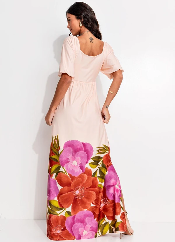 Quintess - Vestido Floral Barrado em Malha Fria 2