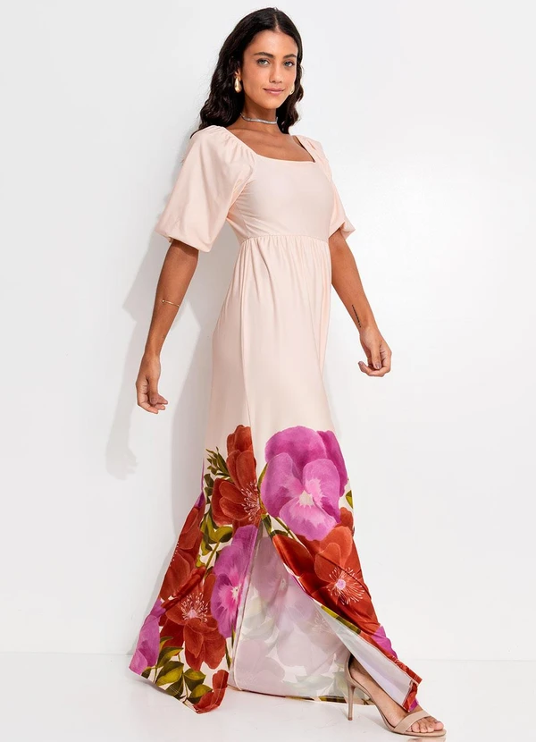 Quintess - Vestido Floral Barrado em Malha Fria 3