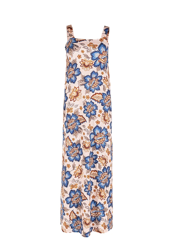 Quintess - Vestido Longo Floral em Malha Fria com Fenda Lateral 2