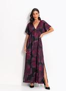 Vestido Floral Bord� em Malha Fria