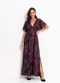 Quintess - Vestido Paisley Roxo em Malha Fria - variação: Floral Bordô