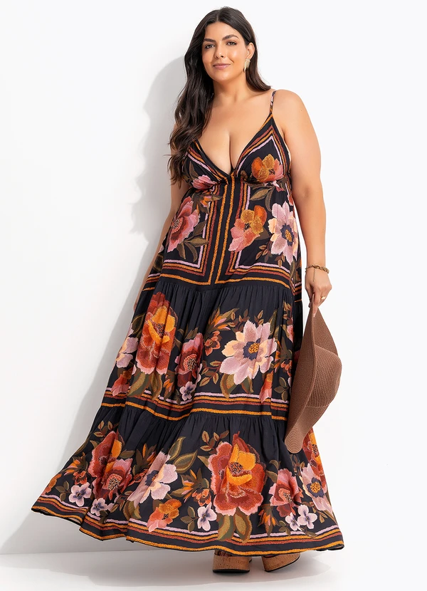 Farm - Vestido Floral Cleo Preto 9