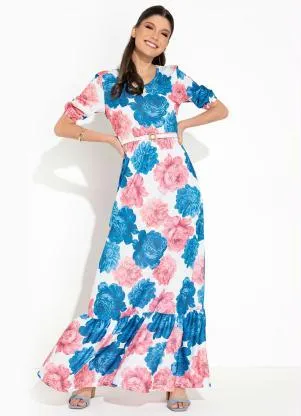 Rosalie - Vestido Floral com Mangas . - ROSALIE