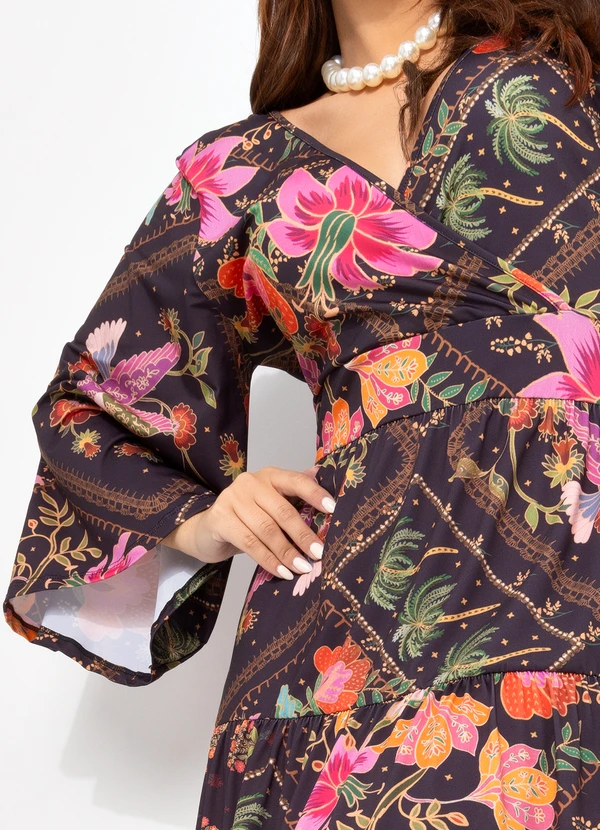 Quintess - Vestido Floral Folk em Malha Fria 11