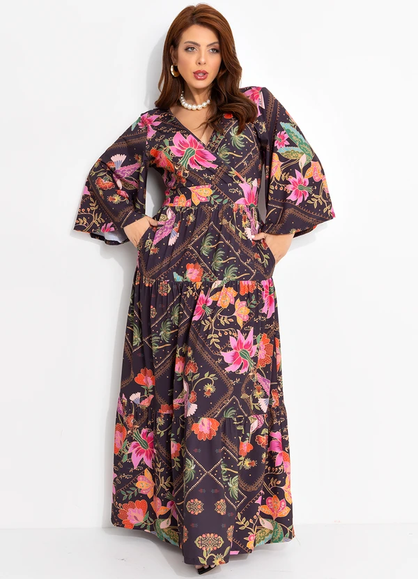 Quintess - Vestido Floral Folk em Malha Fria 2