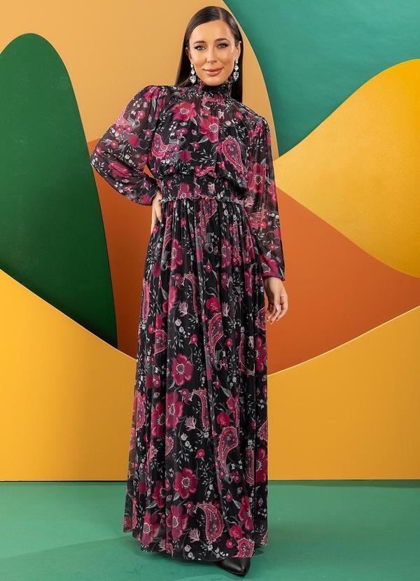 Quintess - Vestido Floral Folk em Tule 5