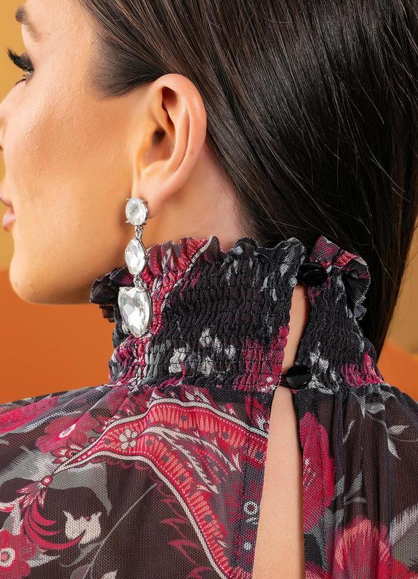 Quintess - Vestido Floral Folk em Tule 6