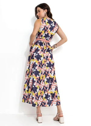 Moda Pop - Vestido Floral Grande em Jersey Acetinado - MODA POP