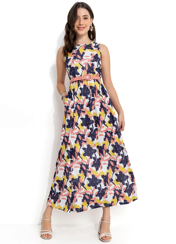 Moda Pop - Vestido Floral Grande em Jersey Acetinado 3