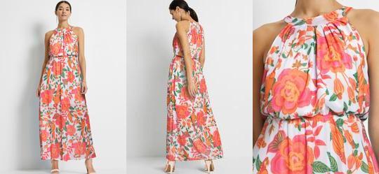 Vestido Floral Grande em Tule
