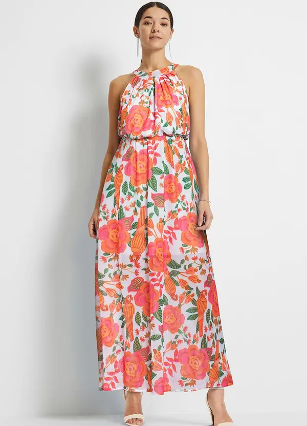 bonprix - Vestido Floral Grande em Tule