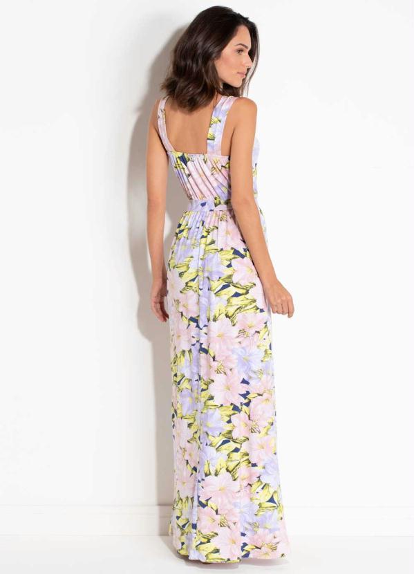 Quintess - Vestido Floral Lilás de Alças Largas 2