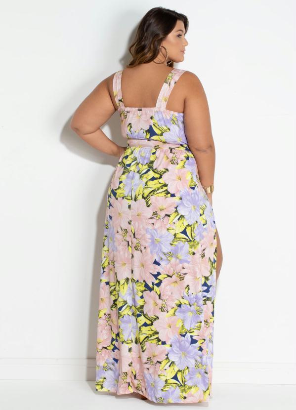 Quintess - Vestido Floral Lilás de Alças Largas 5