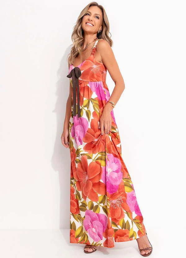 Quintess - Vestido Floral Maxi em Malha Fria 8