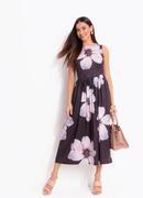 Vestido Floral Maxi em Malha Fria