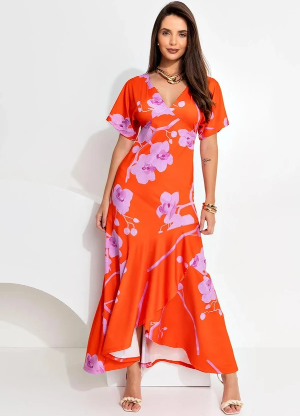 Quintess - Vestido Floral Orquídeas Estampa Exclusiva 5