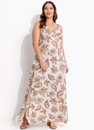 Quintess - Vestido Floral Paisley em Malha de Viscose - QUINTESS