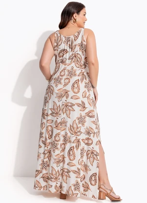 Quintess - Vestido Floral Paisley em Malha de Viscose - QUINTESS