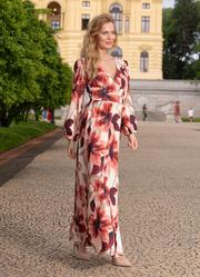 Vestido Floral Pincelado em Malha Fria