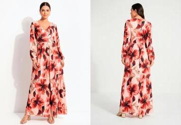 Vestido Floral Pincelado em Malha Fria