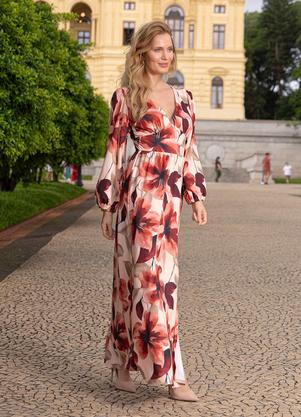 Vestido (Floral Pincelado) em Malha Fria